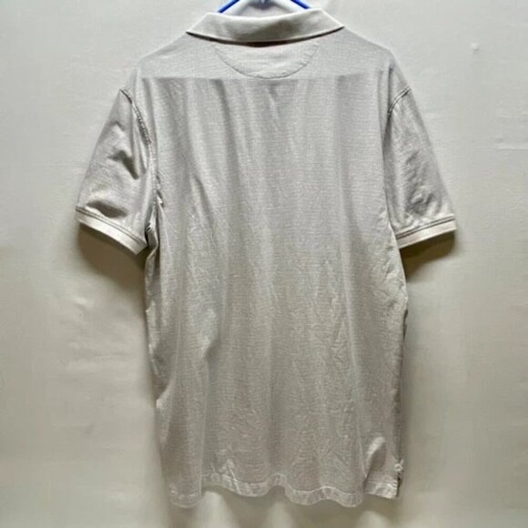 Calvin Klein Polo Men's XL Grey White Grid Print Short Sleeve CK Tonal Logo EUC - Picture 2 of 8